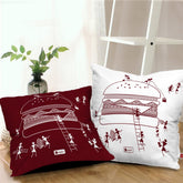 Burger Printed Red & White Warli Themed Ethnic Cushion For Home Decor