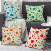 Multicolored Polka Dots Printed Set of 4 Cushion Covers