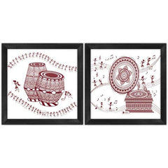 Mandala Design Music Printed Set of 2 Poster Frames
