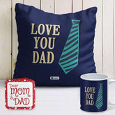 Love You Dad Cushion & Mug Combo (Blue)
