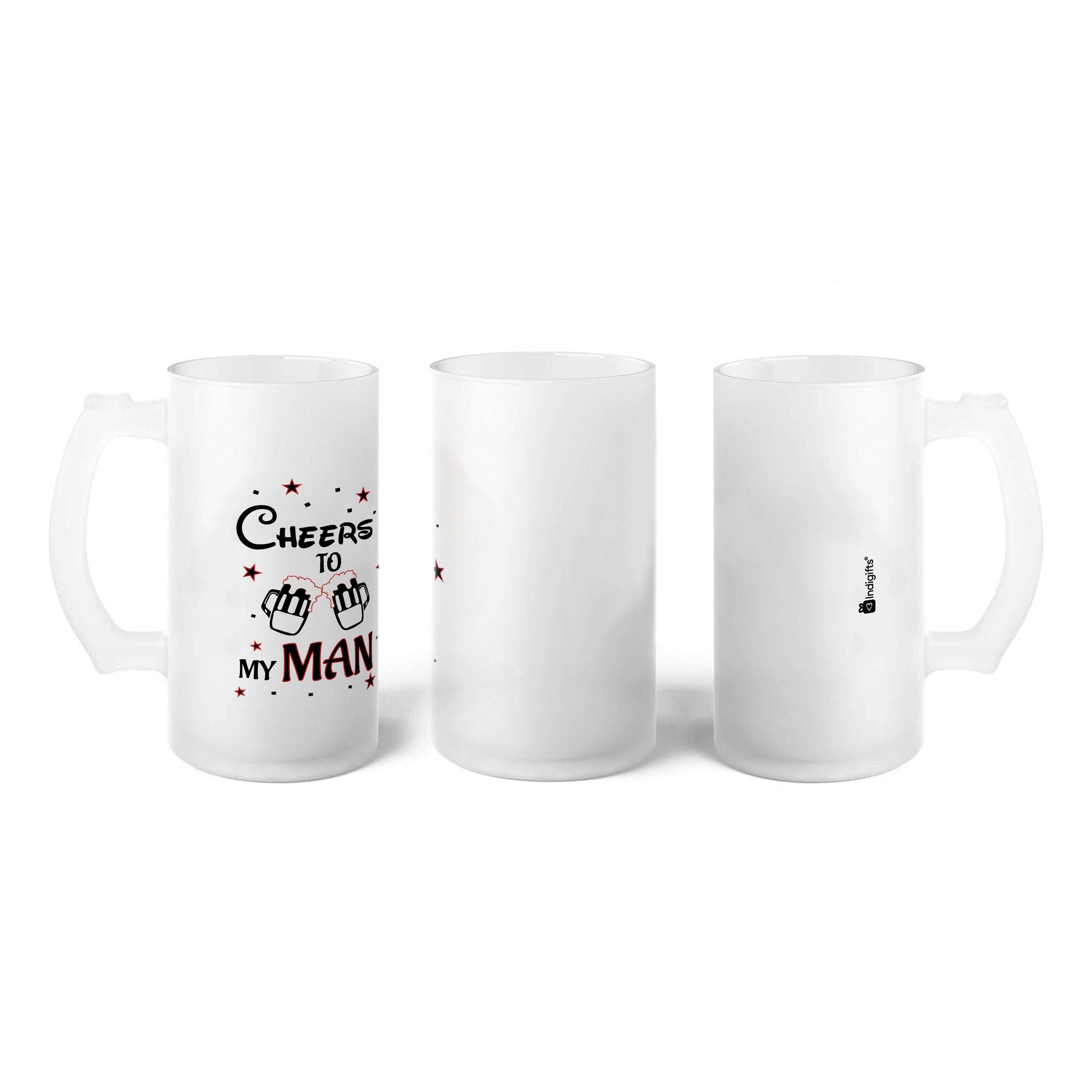 Cheers To My Man Digital Printed Beer Mug Gift for Girlfriend