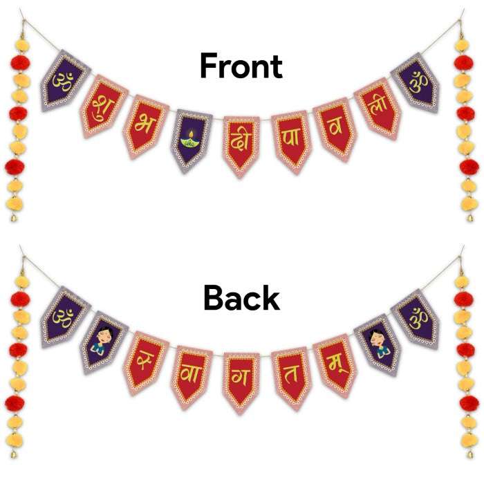 Bunting Clay Diwali Diya Wall Hanging with Mukhwas