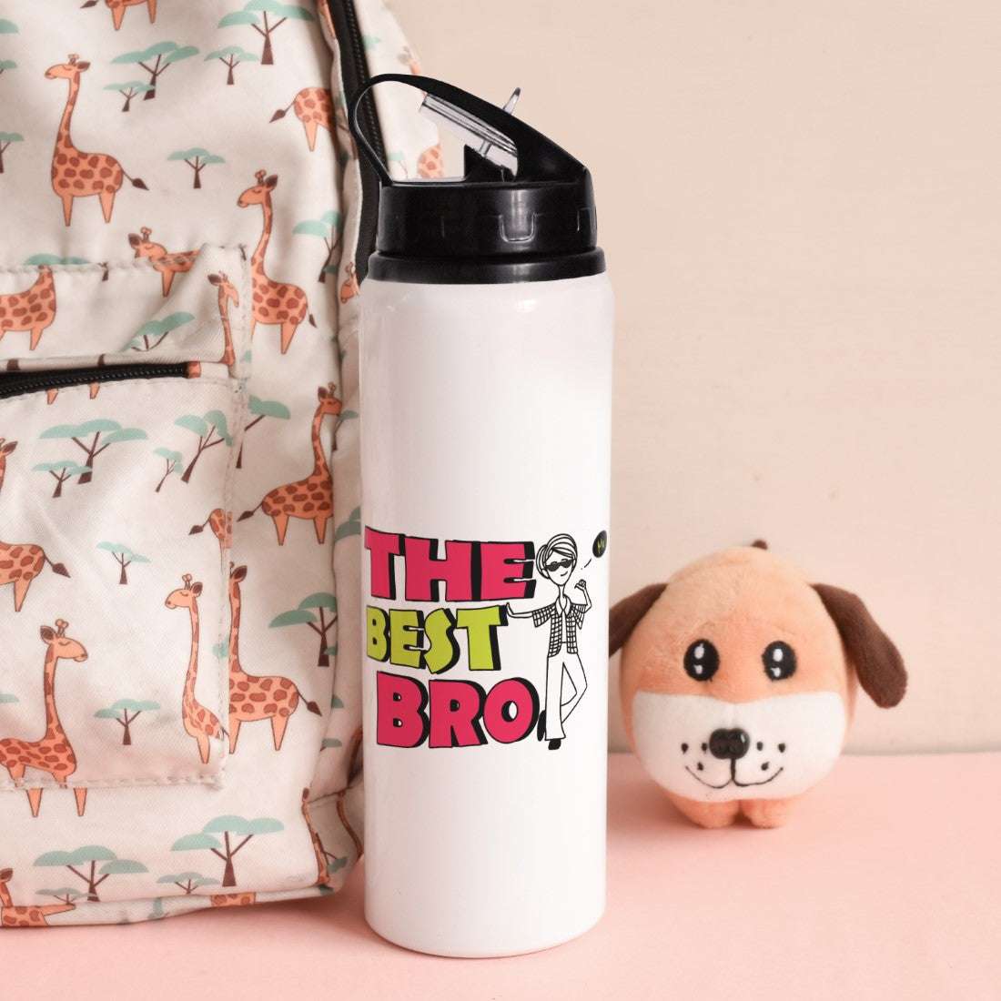 Indigifts The Best Bro Printed Customised Aluminium Sipper Water Bottle (750ML) For Brother, Rakshabandhan Gift For Brothers