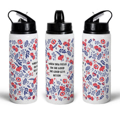 Floral Printed Aluminium Sipper Water Bottle 750ML For Valentine Day Gift