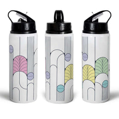 Indigifts Geometric Printed Customized Aluminium Sipper (750ml): Love-themed Bottle for Office and Valentines