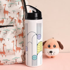 Geometric Printed Aluminium Sipper Water Bottle 750ML For Valentine Day Gift