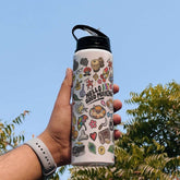Good Morning - Doodle Print Aluminium Sipper Water Bottle - Discovering India