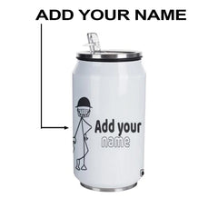 Mera Bat Meri Batting Personalised Sipper Can With Lid And Straw - 350 ML