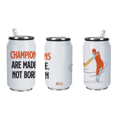 Champions Are Not Born Printed Sipper Can With Lid And Straw -350 ML