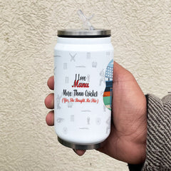 Cricket Love Boyfriend Personalised Sipper Can With Lid And Straw - 350 ML