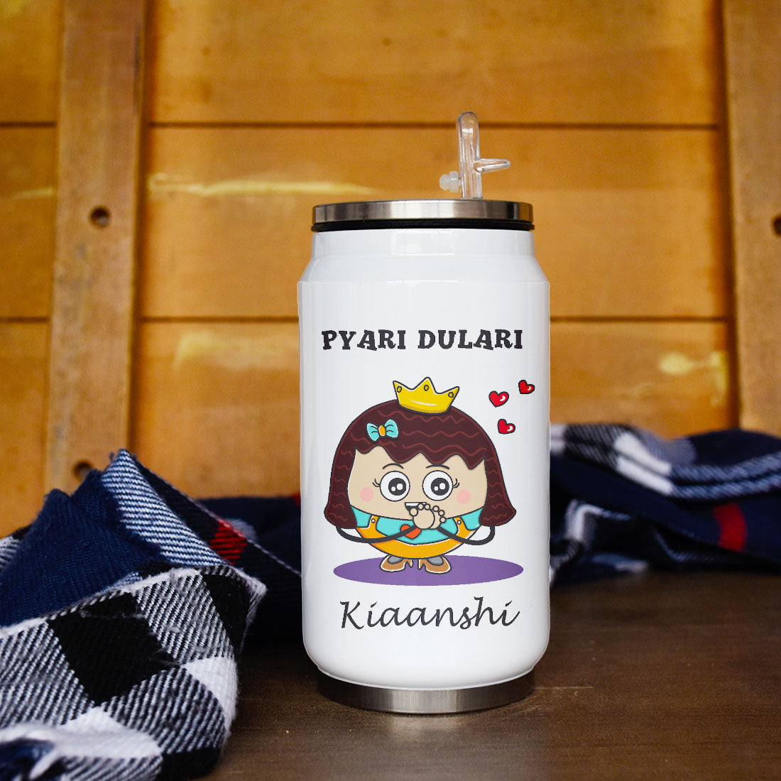 Pyari Dulari Printed Customized Steel Sipper Can 350 Ml