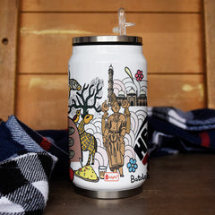 Madhya Pradesh doodle art steel sipper can - Discovering India
