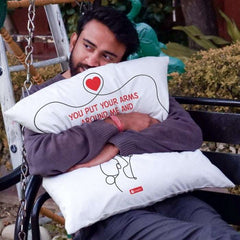 Love You Forever Printed Reversible Hug Cushion with Cover (24 inches)
