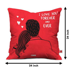 Love You Forever Printed Reversible Hug Cushion with Cover (24 inches)