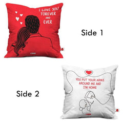 Love You Forever Printed Reversible Hug Cushion with Cover (24 inches)