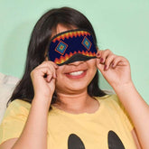 Colorful Vibrant Zig-Zag Pattern Blue Eye Mask