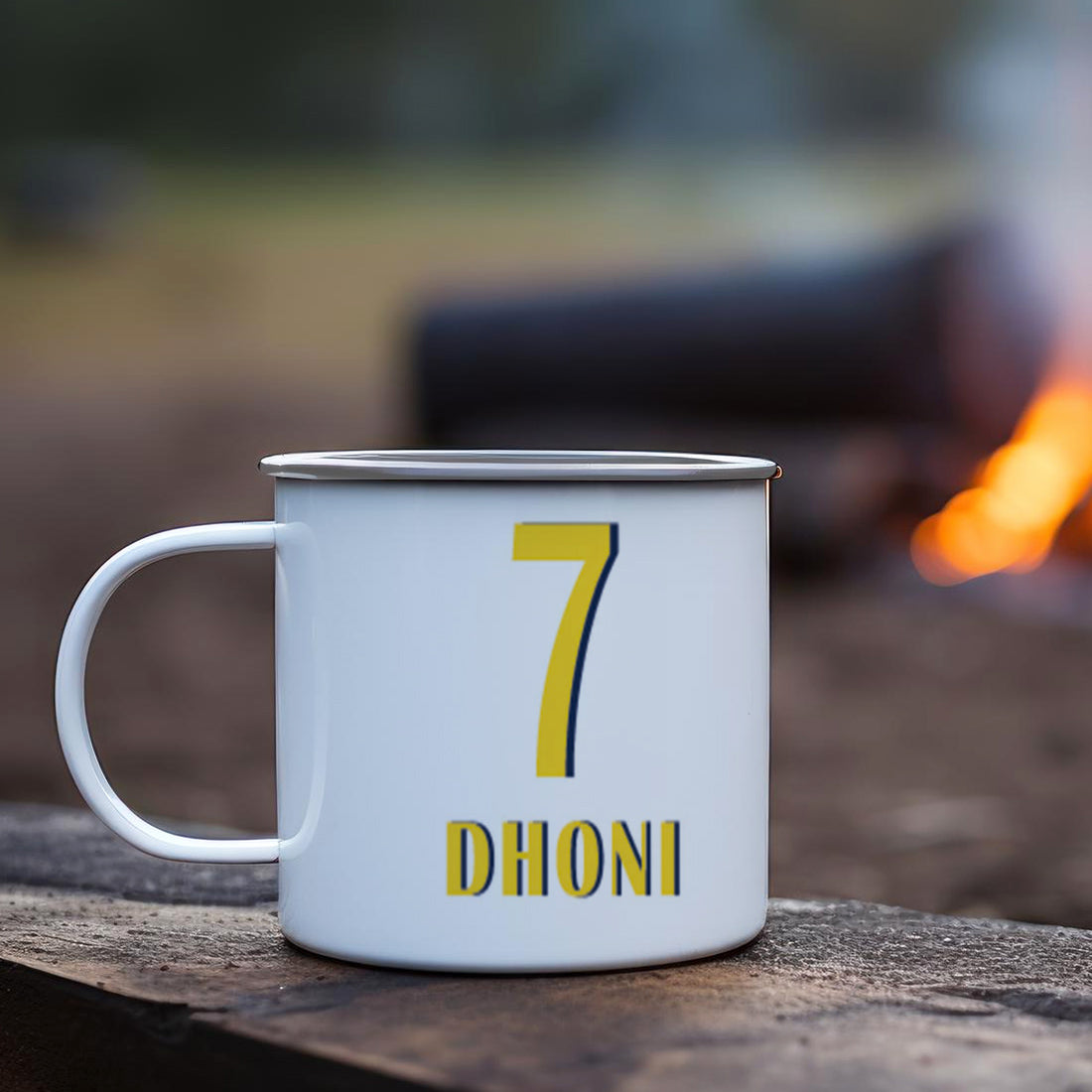 Personalised Cricket Dhoni Printed Enamel Mug -Customize Mug With Your Name