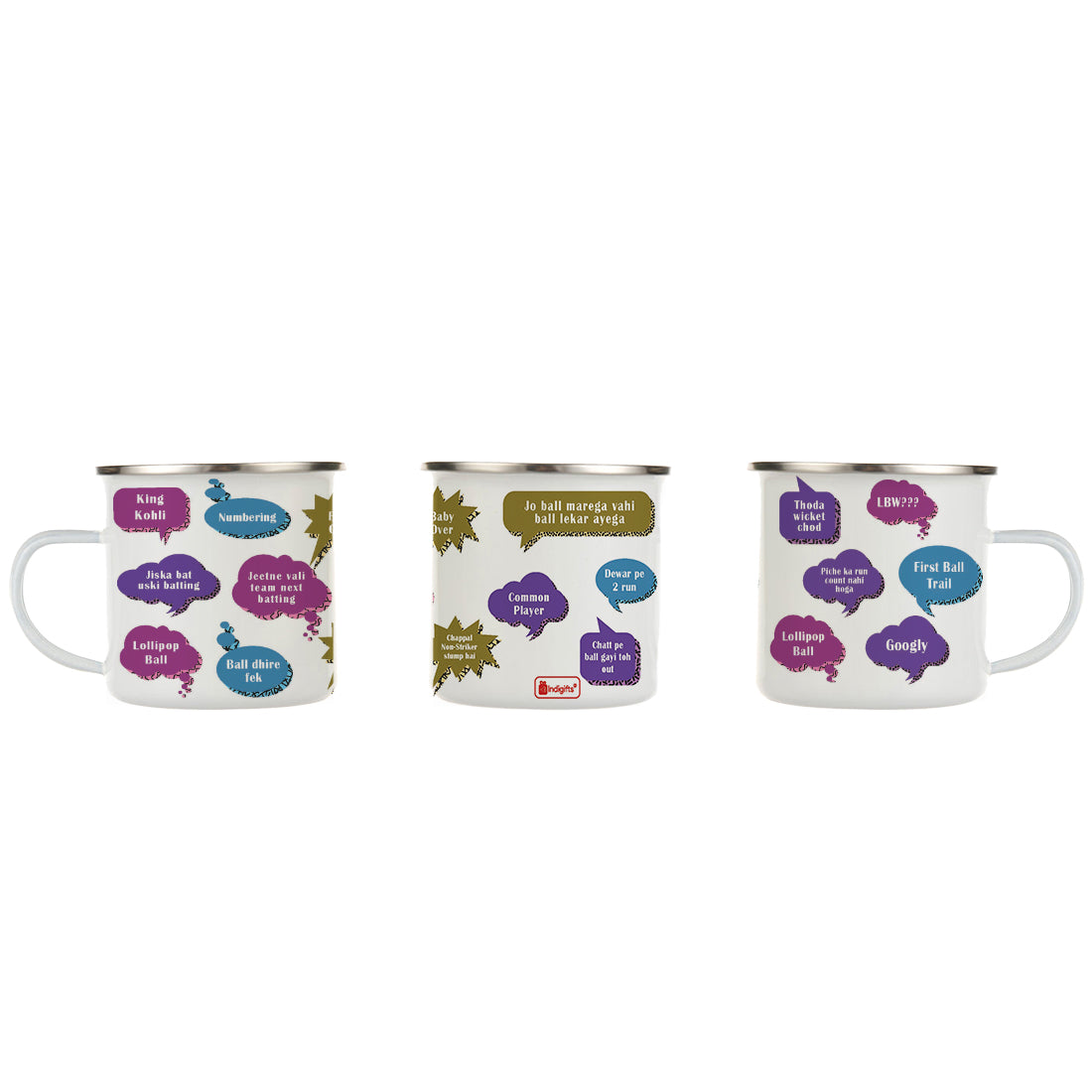 Gali Cricket Quotes Printed Enamel Mug - 250 ML