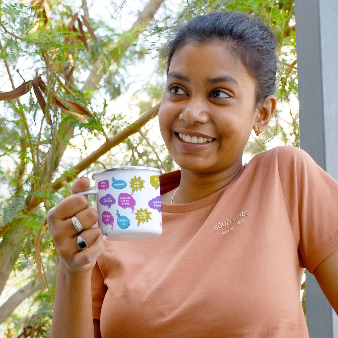 Gali Cricket Quotes Printed Enamel Mug - 250 ML