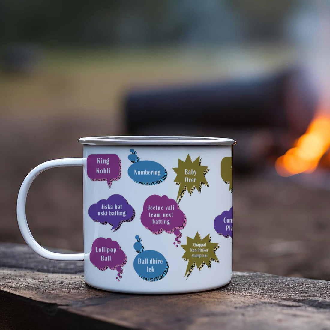 Gali Cricket Quotes Printed Enamel Mug - 250 ML