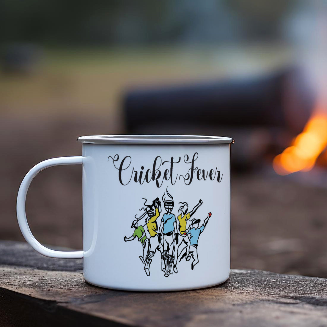 Cricket Fever Printed Enamel Mug - 250 ML