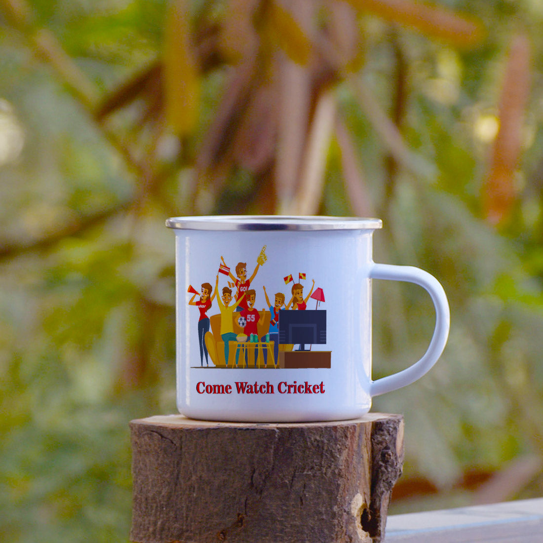 Watch Cricket Printed Enamel Mug - 250 ML