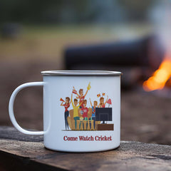 Watch Cricket Printed Enamel Mug - 250 ML