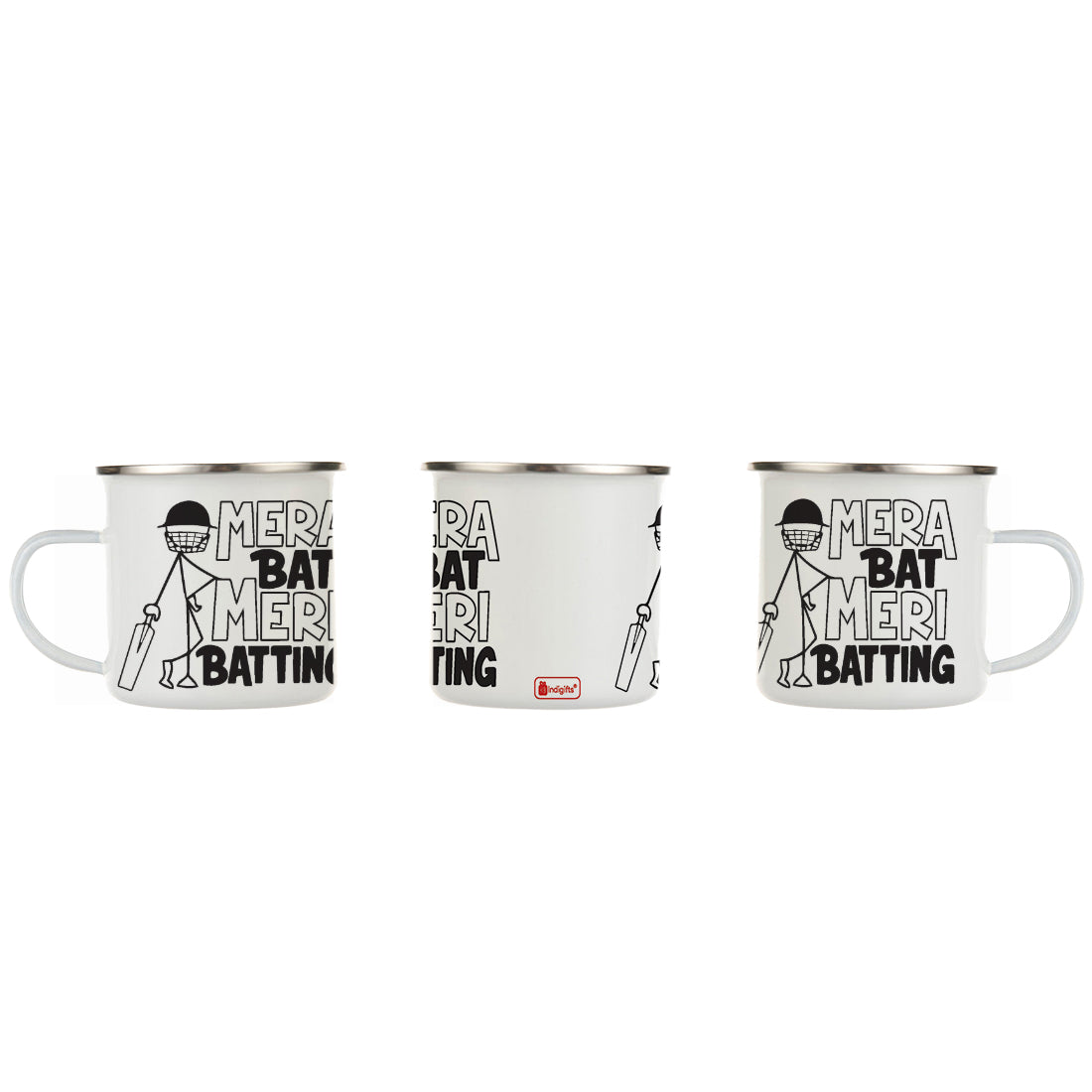 Mera Bat Meri Batting Printed Enamel Mug - 250 ML