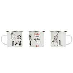 Cricket In Blood Printed Enamel Mug - 250 ML