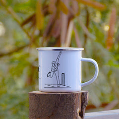 Cricket In Blood Printed Enamel Mug - 250 ML