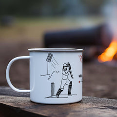 Cricket In Blood Printed Enamel Mug - 250 ML