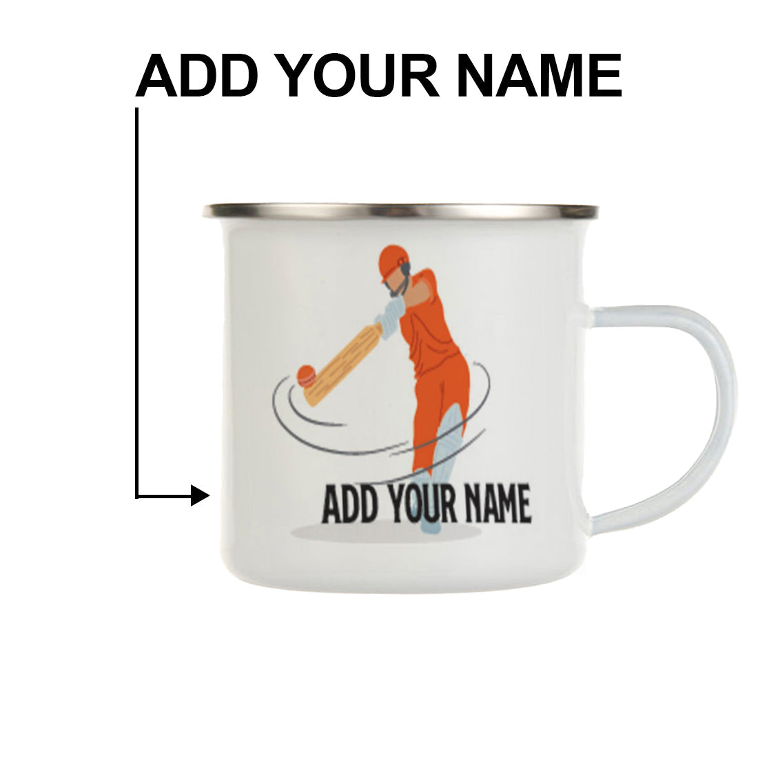 Personalised Champions Are Not Born Printed Enamel Mug - Customize Mug With Your Name