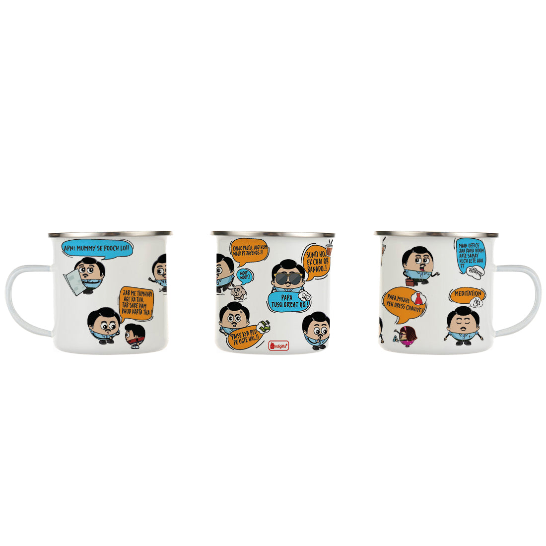 Dad Quotes Printed Enamel Mug - 250 ML