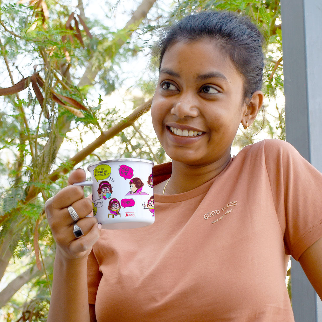 Sister Quotes Printed Enamel Mug - 250 ML