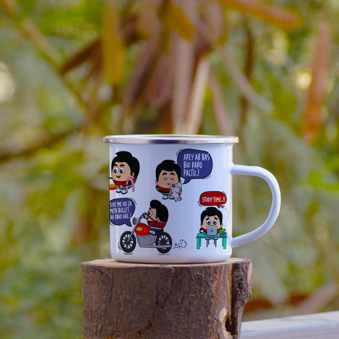 Indi Quotes Printed Enamel Mug - 250 ML