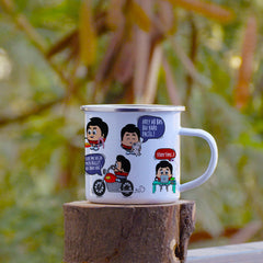 Indi Quotes Printed Enamel Mug - 250 ML