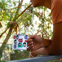 Indi Quotes Printed Enamel Mug - 250 ML