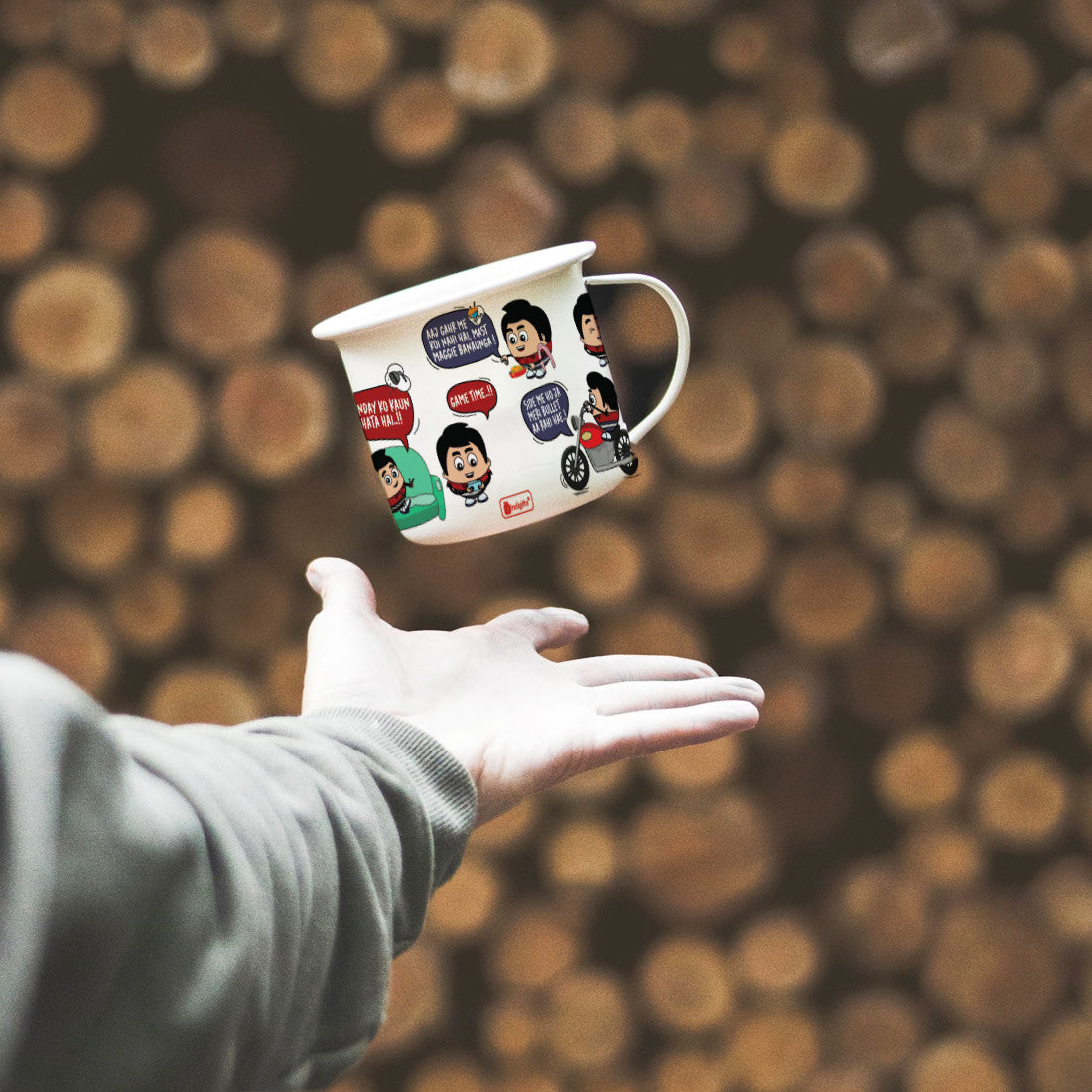 Indi Quotes Printed Enamel Mug - 250 ML