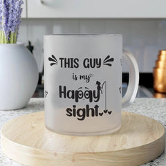 Happy Sight Quote Printed White Frost Mug