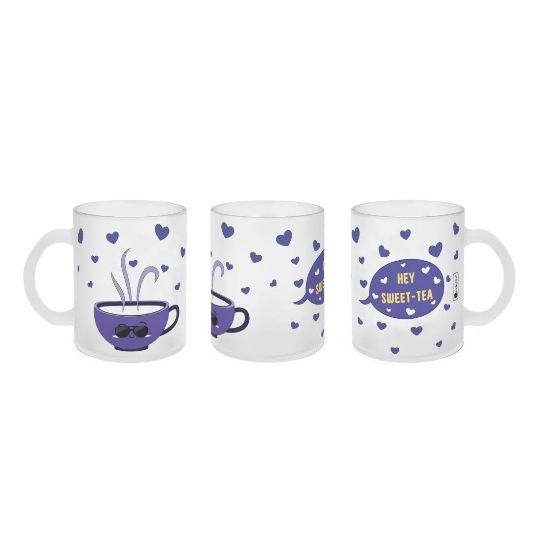 Purple Hearts Printed White Coffee Mug - Perfect Gift for Him/Her, Boyfriend/Girlfriend