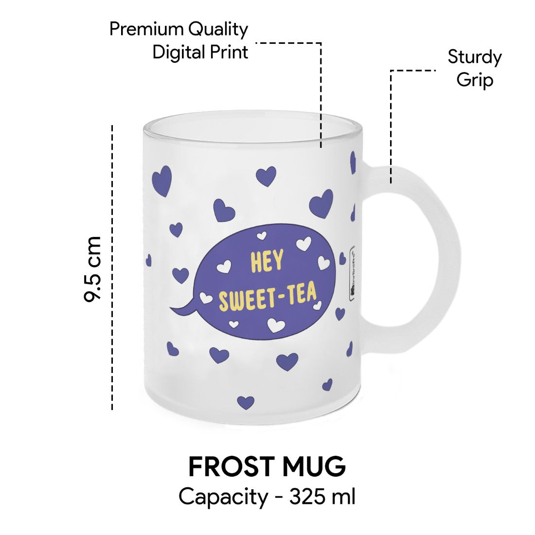 Purple Hearts Printed White Coffee Mug - Perfect Gift for Him/Her, Boyfriend/Girlfriend