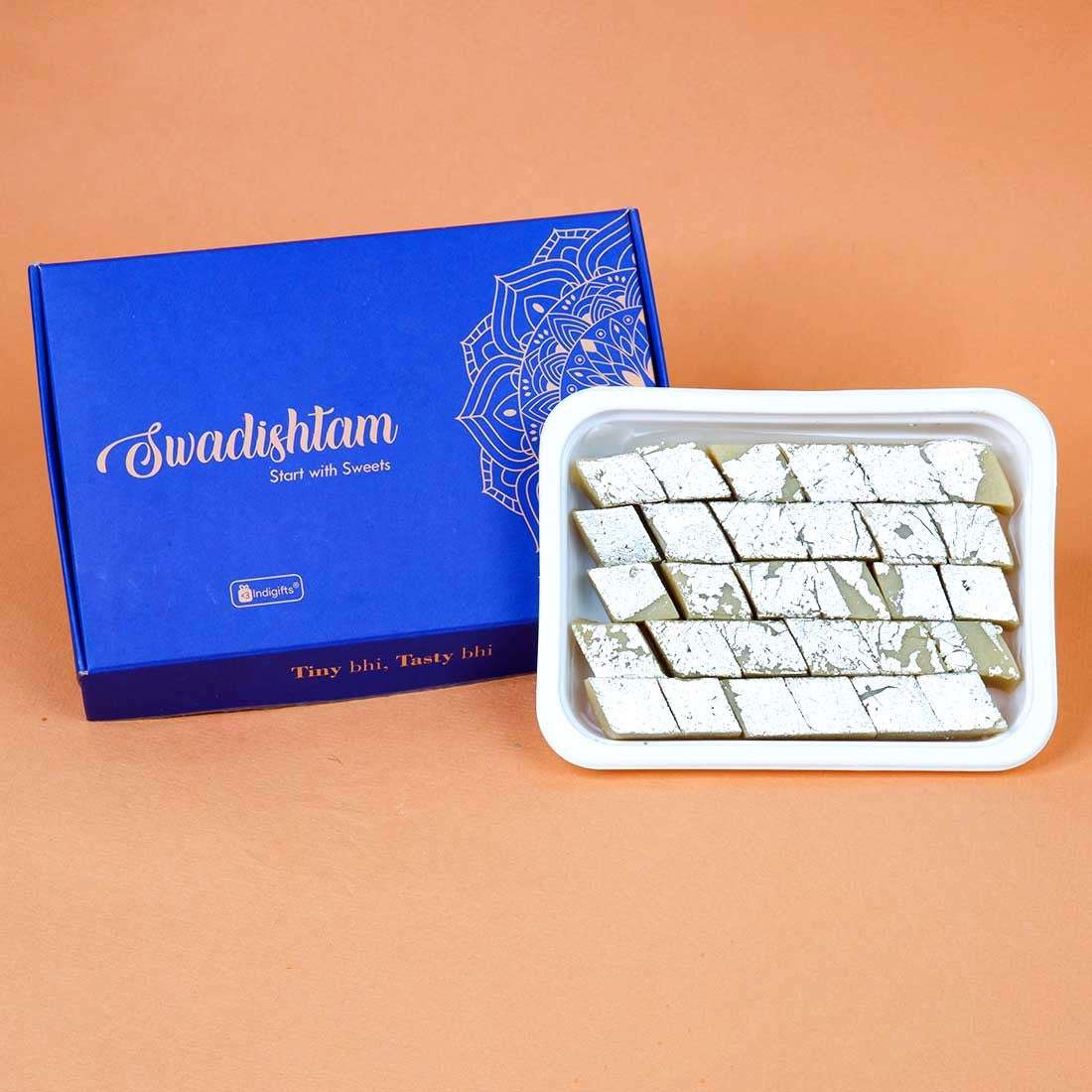 Saarthi and Gulaabi Eco-friendly Seed Rakhi With Kaju Katli Mini Bites 125 gm