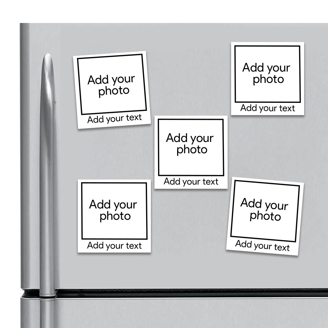 Fridge magnet set of 5 - with customized image and text