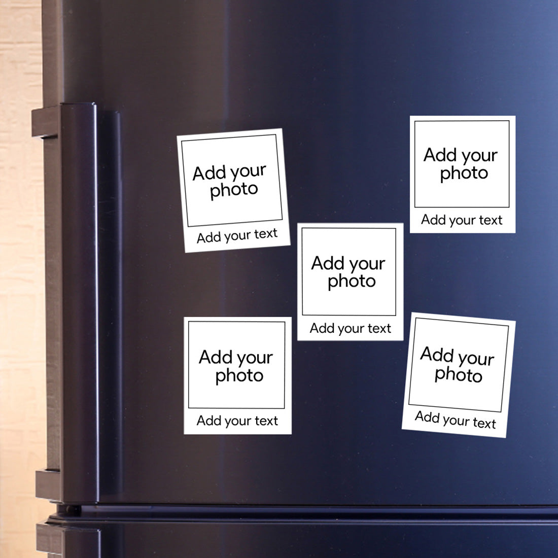 Fridge magnet set of 5 - with customized image and text