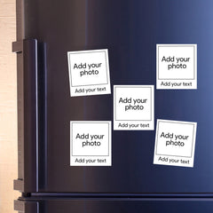 Fridge magnet set of 5 - with customized image and text
