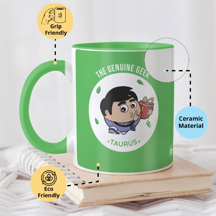 Taurus Zodiac Sign Gift Set Coffee Mug, Coaster, Diary Set Of 3