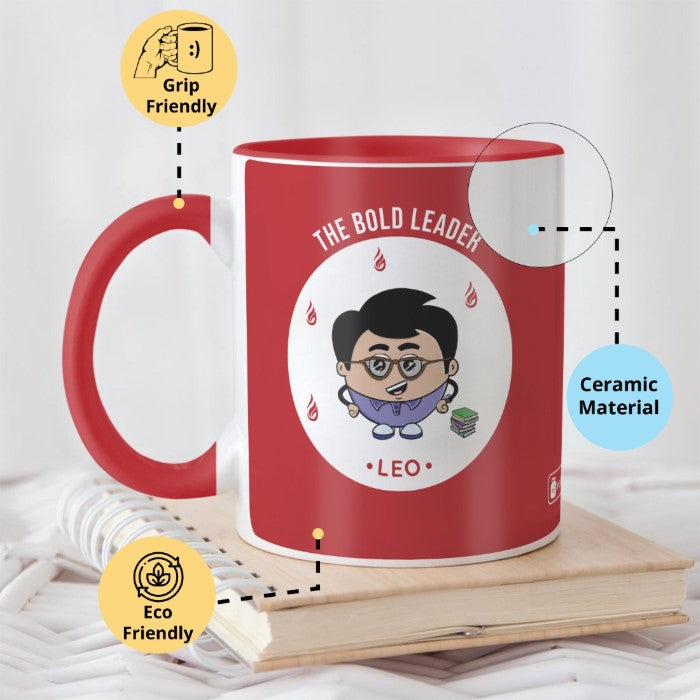 Leo Zodiac Sign Gift Set Coffee Mug, Coaster, Diary Set Of 3