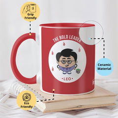 Leo Zodiac Sign Gift Set Coffee Mug, Coaster, Diary Set Of 3