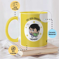 Gemini Zodiac Sign Gift Set Coffee Mug, Coaster, Diary Set Of 3