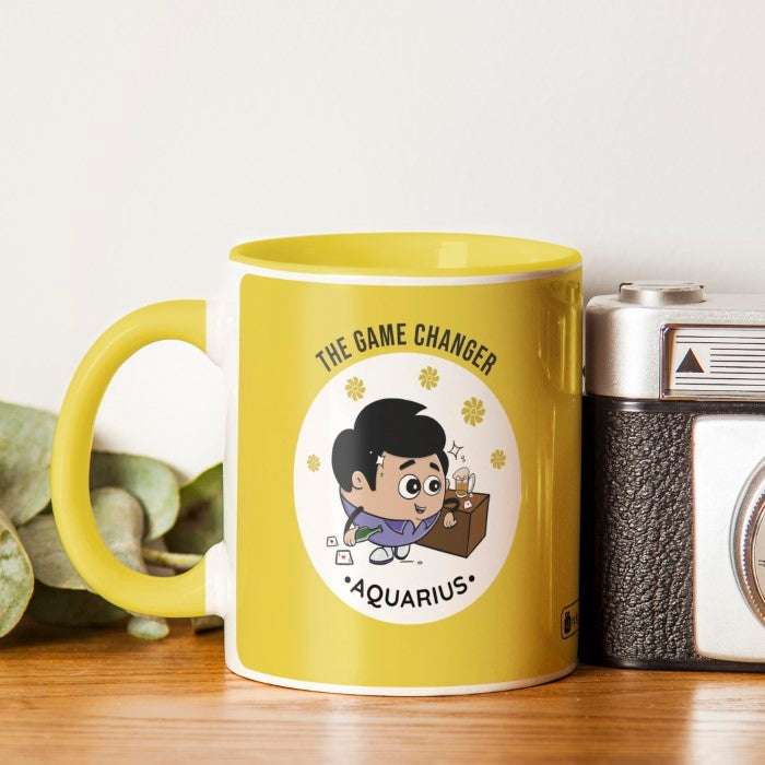 Aquarius Zodiac Sign Gift Set Coffee Mug, Coaster, Diary Set Of 3